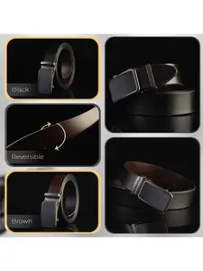LOOPA Men Textured Leather Reversible Formal Belt