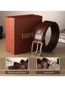 LOOPA Men Textured Leather Formal Belt