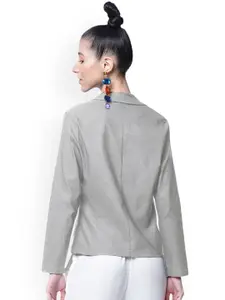 Moda Rapido Cotton Notched Lapel Collar Single-Breasted Blazer