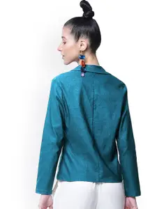 Moda Rapido Cotton Notched Lapel Collar Single-Breasted Blazer