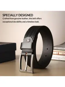 LOOPA Men Textured Leather Formal Belt