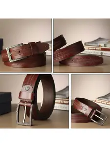 LOOPA Men Textured Leather Formal Belt
