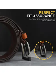 LOOPA Men Textured Leather Formal Belt