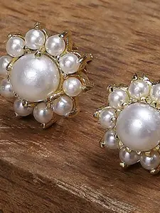 Biba Gold-Plated Contemporary Pearls Studs