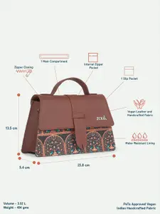 ZOUK Women Printed Structured Satchel with Tasselled
