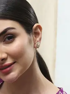 Biba Gold-Plated Circular Pearls Drop Earrings