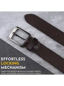 LOOPA Men Textured Leather Formal Belt