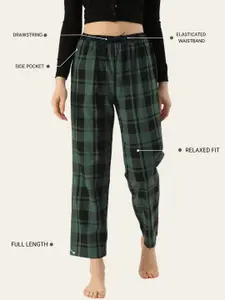 Kryptic Women Pack Of 2 Pure Cotton Mid-Rise Lounge Pants