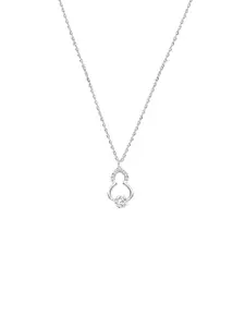 GLYTERS Sterling Silver Artificial Stones Studded Contemporary Classic Diva Pendant