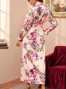 DressBerry Women Printed Maxi Nightdress