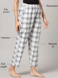 Kryptic Pack Of 2 Checked Pure Cotton Mid-Rise Lounge Pants