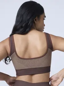 FEIER Striped Anti Bacterial Anti Odour Full Coverage Bra