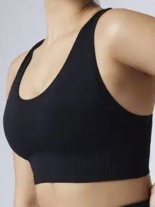 FEIER Solid Full Coverage Removable Padding Anti Odour Multiway Workout Bra