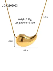 MEENAZ Stainless Steel Gold-Plated Contemporary Pendant With Chain