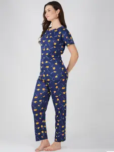 BAESD Women Printed Satin Night suit