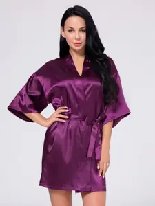 DressBerry Women V-Neck Mini Wrap Nightdress