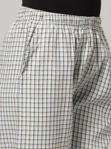 Kryptic Pack Of 2 Checked Pure Cotton Mid-Rise Lounge Pants