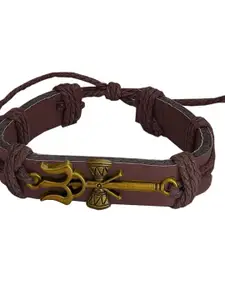 M Men Style Men Lord Shiv Mahadev Leather Wraparound Bracelet