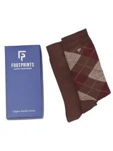 FOOTPRINTS Men Pack Of 2 Checked Calf Length Socks