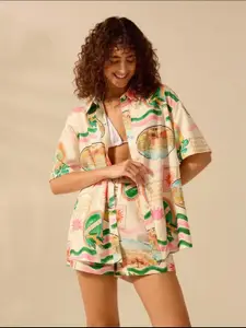 The Roadster Lifestyle Co. Conversational Printed Cotton Relaxed Fit Casual Shirt