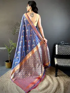 SGF11 Woven Design Zari Pure Silk Handloom Kanjeevaram Saree