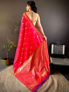 SGF11 Woven Design Zari Pure Silk Kanjeevaram Saree With Unstitched Blouse Piece