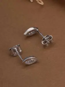 PALMONAS 925 Sterling Silver Rhodium-Plated CZ-Studded Fairy Light Marquise Studs