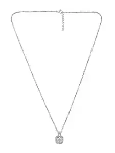 Peora Silver-Plated Cubic Zirconia Studded Jewellery Set With Finger Ring