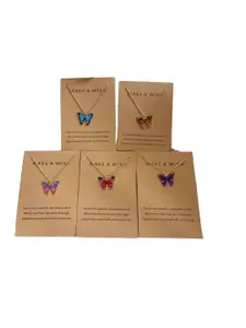 MEENAZ Set Of 6 Gold-Plated Animal Shaped Pendants With Chains