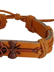 M Men Style Men Lord Shiv Mahadev Leather Wraparound Bracelet