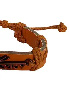 M Men Style Men Lord Shiv Mahadev Leather Wraparound Bracelet