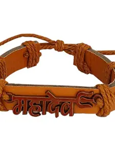 M Men Style Men Lord Shiv Mahadev Leather Wraparound Bracelet