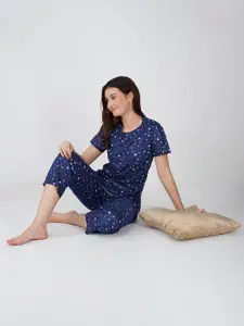 BAESD Women Printed Satin Night suit