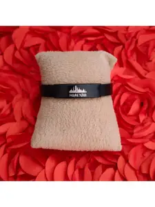 M Men Style Men Stainless Steel Religious Silicone Wraparound Bracelet