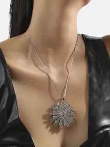 DressBerry Women Artificial-Stone Studded Charm Pendant With Chain