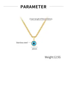 BLACKBOX Gold-Plated Stainless Steel Evile's Eye Pendant with Chain