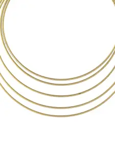 Silvermerc Designs Brass Gold-Plated Layered Multi-Wire Necklace