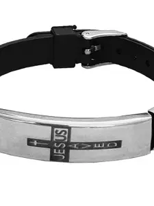 M Men Style Men Silver-Plated Wraparound Bracelet