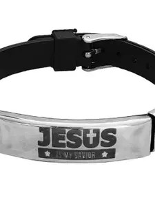 M Men Style Men Handcrafted Silver-Plated Wraparound Bracelet