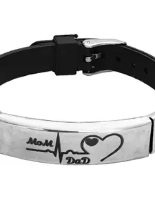 M Men Style Men Handcrafted Silver-Plated Wraparound Bracelet