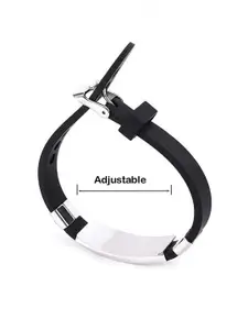 M Men Style Men Handcrafted Silver-Plated Cuff Bracelet