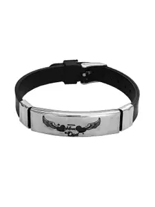 M Men Style Men Handcrafted Silver-Plated Cuff Bracelet