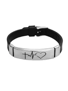 M Men Style Men Handcrafted Silver-Plated Cuff Bracelet