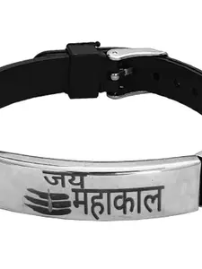 M Men Style Men Handcrafted Silver-Plated Wraparound Bracelet