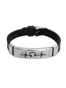 M Men Style Men Handcrafted Silver-Plated Cuff Bracelet