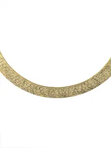 Silvermerc Designs Brass Gold-Plated Textured Crescent Collar Choker Necklace