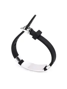 M Men Style Men Handcrafted Silver-Plated Wraparound Bracelet