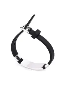 M Men Style Men Handcrafted Silver-Plated Wraparound Bracelet