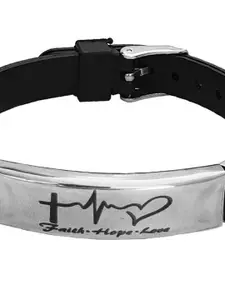 M Men Style Men Handcrafted Silver-Plated Cuff Bracelet