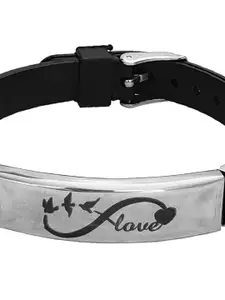 M Men Style Men Silver-Plated Wraparound Bracelet